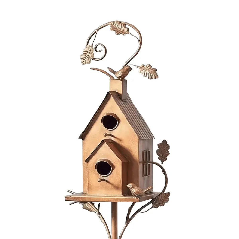 Cozyra - Featherhaven Metalen Vogelhuisje met Paal Duurzame Tuindecoratie